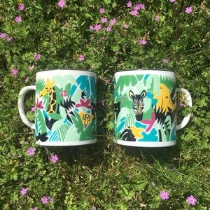 Vintage 1980s San Diego Zoo Animal Jungle Mugs 🦒